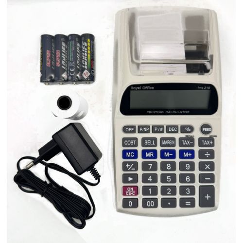 CALCOLATRICE ROYAL OFFICE FMS 210 PORTATILE SCRIVENTE 12 CIFRE NERO